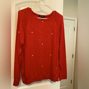 Buffalo David Bitton womens red top with pink hearts size small